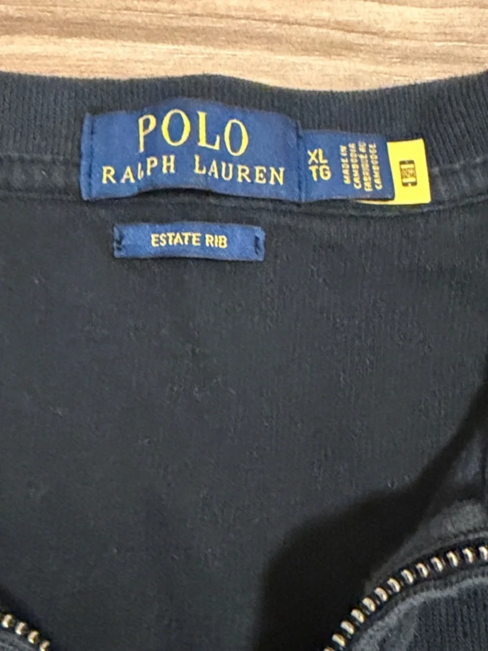 Polo Ralph Lauren Men’s XL Estate Rib Quarter Zip Pullover Black Cotton Sweater